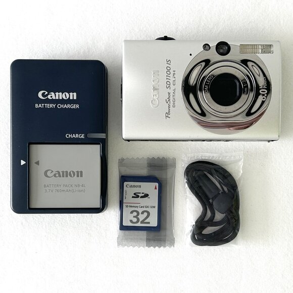 Canon PowerShot Digital ELPH SD1100 IS Camera Battery Charger SD Card Box WORKS! - Picture 2 of 14